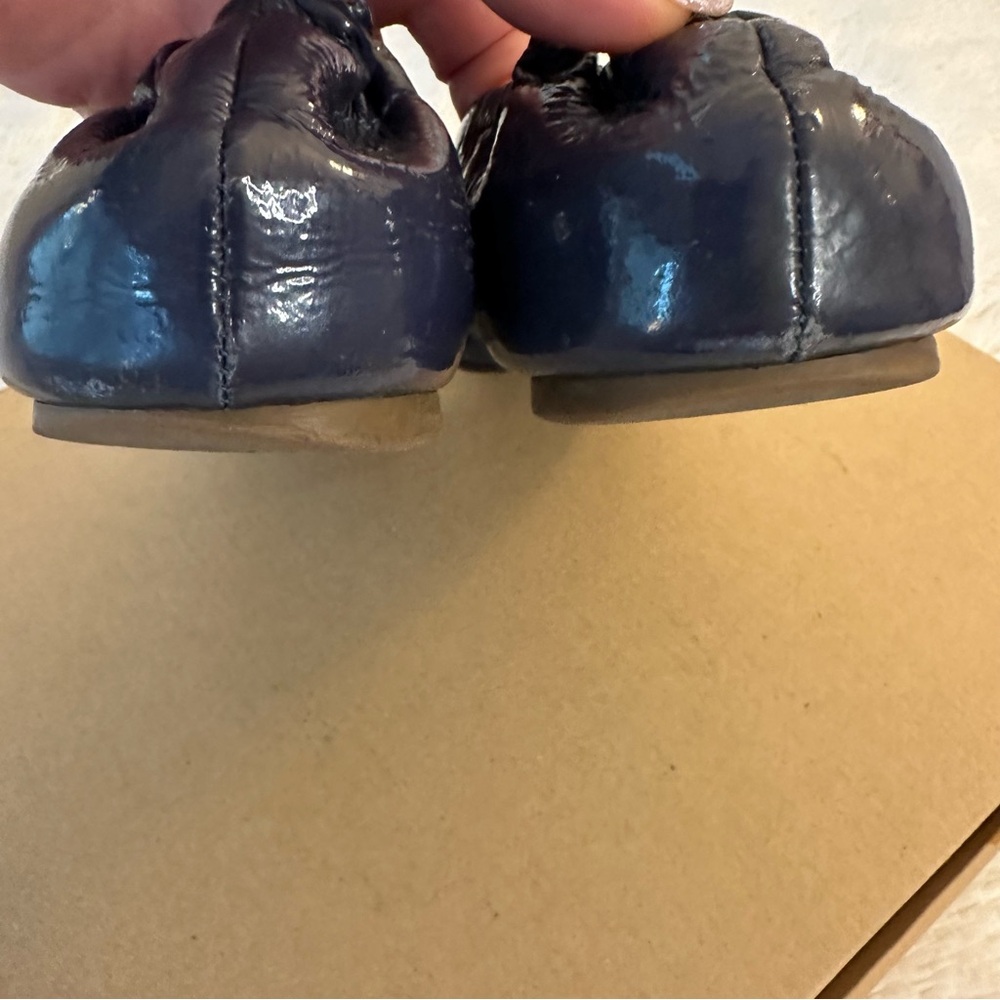 Tory Burch Reva Blue Leather Ballerina Flats Size: 9 - Picture 6 of 11
